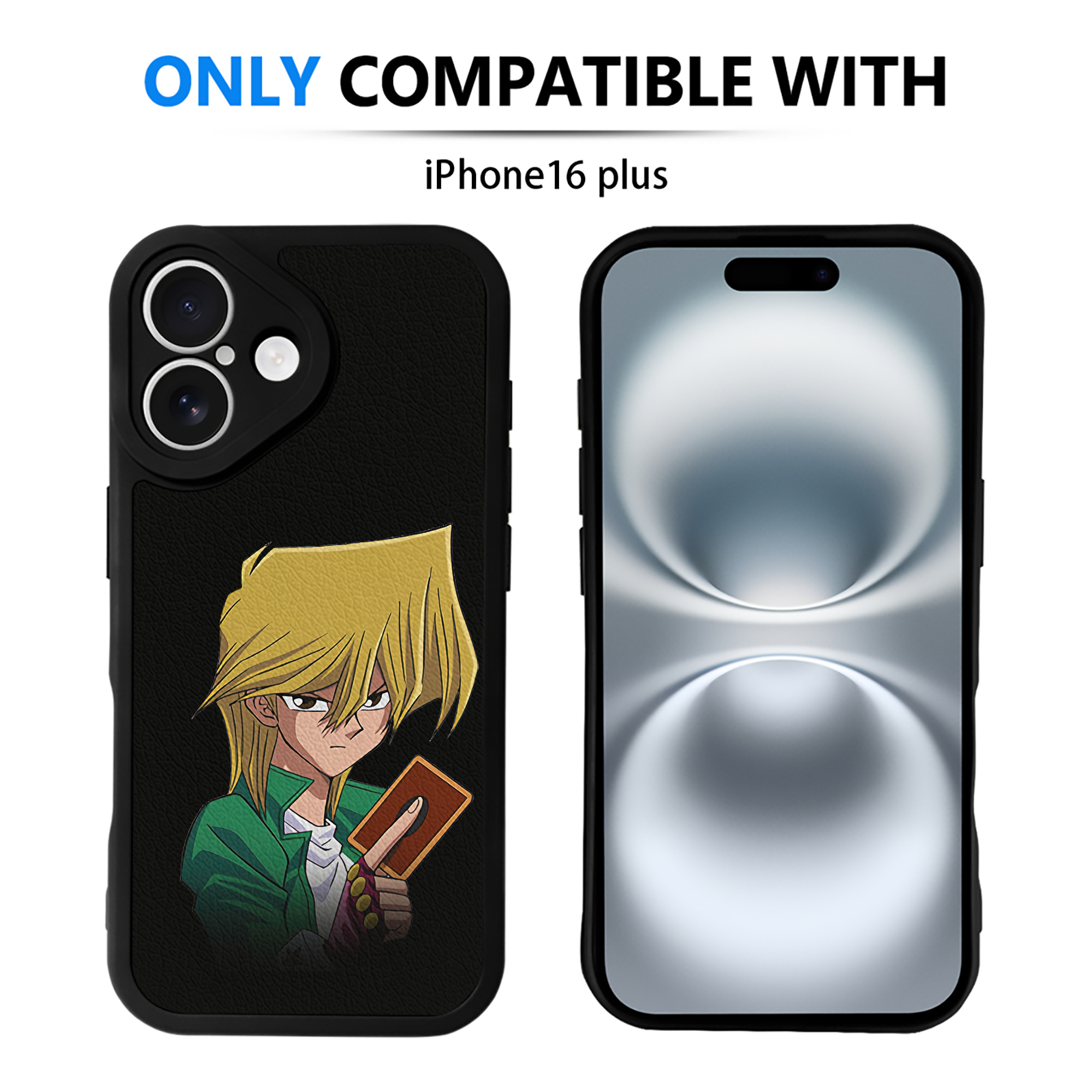 （画像用） 遊☆戯☆王 Yu-Gi-Oh! 【iPhone 16シリーズ対応】シリコンスマホケース（レザー調） 材質：シリコン